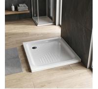 Kiamami Valentina - Receveur de Douche en céramique Blanche 70x70 antidérapant | Topazio