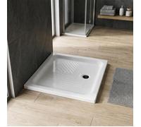 Kiamami Valentina - Receveur de Douche en céramique Blanche 70x90 h 11cm antidérapant | Topaze