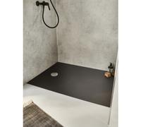 Jacob Delafon - Receveur de Douche Extraplat IPSO - 160x90x4 cm - Fabrication Française - Matériaux Recyclés - Sans Ressaut - Antidérapant, Antifongique - Texture Pierre, Gris Anthracite - E62309-AGM