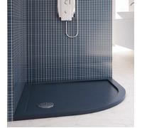Receveur de douche extra plat 80x80 cm Solid UltraSlim - Acrylique Anthracite - Fond anti-dérapant