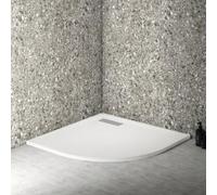 Ideal Standard Ultra Flat Nouveau receveur de douche quart de cercle T449201 90 x 90 x 2,5 cm, blanc (Alpin), garniture de vidange avec couvercle