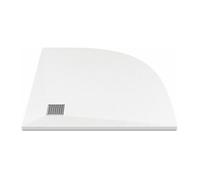 Vente-unique - Receveur de douche extra plat à poser ou à encastrer recoupable en résine SMC en quart de cercle - Blanc - 90 x 90 cm - SYFORSA