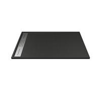Receveur de douche extra plat à poser ou à encastrer recoupable en résine SMC - Noir - 120 x 90 cm - LYROSA