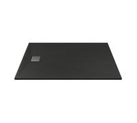 Vente-unique - Receveur de douche extra plat à poser ou à encastrer recoupable en résine SMC - Noir - 160 x 90 cm - MIRNOSA
