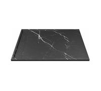 Vente-unique - Receveur de douche extra plat à poser ou à encastrer recoupable en résine SMC - Noir marbré - 120 x 90 cm - LYROSA