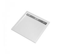 Receveur de douche extra plat blanc avec caniveau - 80 x 80 cm - Pure 2 AURLANE