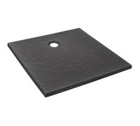 Receveur de douche extra-plat Jacob Delafon Ipso E62300-AGM 80x80x3 cm - Gris anthracite, texture pierre