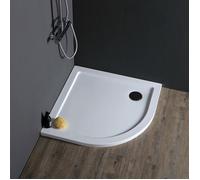 Receveur de douche semi-circulaire de 80 cm en acrylique et abs blancs Alba