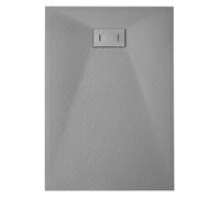Receveur de douche SMC en fibre de verre effet pierre avec bonde inclus H. 2,6 cm 90 x 120 Gris
