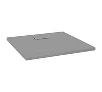 Receveur de douche SMC gris 90 x 90 cm plat avec seuil bas - Receveur de douche antidérapant - Bac de sol durable pour une installation sans obstacles dans la salle de bain - Nettoyage facile