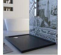 Receveur de douche - Solid UltraSlim - Carré 80x80 cm - Acrylique - Anthracite - Fond anti-dérapant