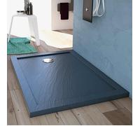 Receveur de douche - Solid UltraSlim - Rectangulaire - Acrylique - 70x140x4 cm - Anthracite - Fond anti-dérapant