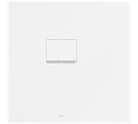 Receveur de Squaro Infinity UDQ8080SQI1LVRW 80 x 80 Villeroy und Boch 4 cm, Blanc Pierre, pose d'angle contre le mur à gauche
