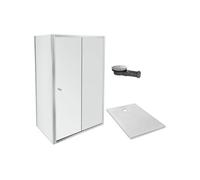 Receveur douche Ipso 120x80 + paroi coulissante angle + bonde