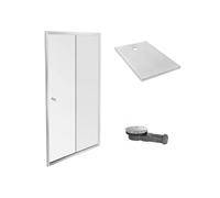 Receveur douche Ipso 140 x 80 + paroi coulissante niche + bonde