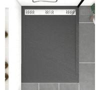 Receveur de douche effet pierre gris - caniveau - 120 x 90 cm - Pedra AURLANE