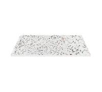 Receveur extra-plat à poser ou à encastrer recoupable en résine SMC - Effet terrazzo blanc - 120 x 90 cm - MIRNOSA