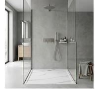 Receveur Résine 120 x 90 Façon Ardoise Marbre Blanc Essebagno