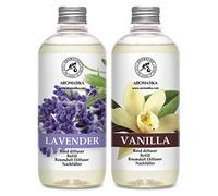 Recharche Diffuseur de Vanille 500ml et Lavande 500ml - 2x500ml - Diffuseur de Parfum Set - Parfum Ambiance - Parfum Frais - Desodorisant Maison
