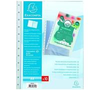 Exacompta – Recharge de 20 pochettes A4 en polypropylène cristal translucide pour protège-documents