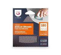 Recharge 3 patins abrasifs Triangle/Delta super resistants en Maille Ceramic 93 * 93 * 93 MM grain 180 (fin), Neutre