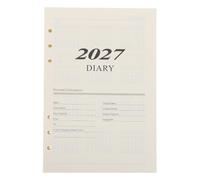 Recharge Agenda 2027, Pages Mensuelles Anglaises A5 à 6 Trous perforés | Papier Beige, Format Vertical Daté, Compatible Classeurs Six Anneaux, Planification au Bureau Déplacement