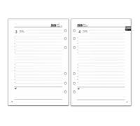 Recharge Agenda Journalier 2026 2027 Format A5 6 Trous - une Page par Jour 8h-20h Onglets Mensuel Pages Notes & Contacts Recharge