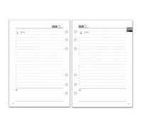 Recharge Agenda Journalier 2026 2027 Format A5, 6 Trous - une Page par Jour 8h-20h, Onglets Mensuel, Pages Notes & Contacts, Recharge Organiseur Planificateur Quotidien (Août 2026 à Juillet 2027)