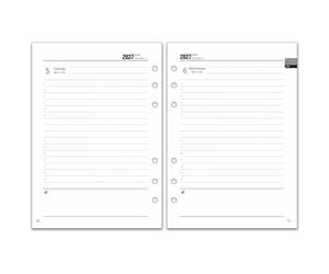 Recharge Agenda Journalier 2027 Format A5, 6 Trous | une Page par Jour 8h-20h, Marquage Mensuel, Pages Notes & Contacts | Recharge Organiseur Planificateur Quotidien, Janvier à Décembre 2027