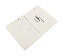 Recharge Agenda Mensuel A5 2027 à 6 Anneaux, Papier Beige | Sections Datées, Format Perforé 6 Trous, Feuilles Mobiles, Personnalisable, Portable, pour Organisation
