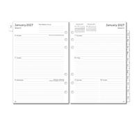 Recharge Agenda Semainier 2027 Format A5, 6 Trous, Semaine sur 2 Pages avec Onglets, Notes, Contact, Janvier à Décembre 2027, Planificateur Hebdomadaire/Mensuel Organiseur