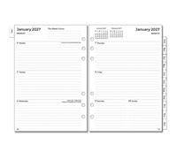 Recharge Agenda Semainier 2027 Format A5 6 Trous Semaine sur 2 Pages avec Onglets Notes Contact Janvier à Décembre 2027 Mensuel