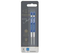 Parker Recharge pour stylo QUINK Gel - tracé M (0,7 mm) - bleu - blister de 2