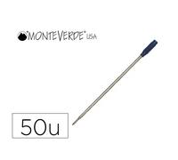 Recharge bille monteverde cross m pointe moyenne coloris bleu tube 50 unites