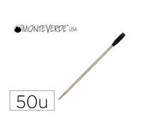 Recharge bille monteverde cross m pointe moyenne coloris noir tube 50 unites