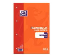 Recharge Couverture Souple A4 100 Feuilles Uni Couleur Orange Oxford 100430209
