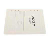 Recharge D’agenda Mensuel 2027 A5 6 Trous, Papier Beige | Pages Datées Verticales, Format Six Anneaux Préperforé, Écriture sans Bavure, pour Étude et Travail