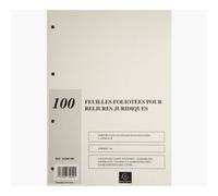 Recharge de 100 feuillets A4 80g pour reliure juridique 4 anneaux - Ivoire