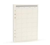 Recharge de classeur à 6 anneaux, inserts de planificateur A5 non datés, recharge de planificateur mensuel pour Filofax, carnet de suivi, 45 feuilles/90 pages, Harphia (A5 14,2 x 21 cm, mensuel)