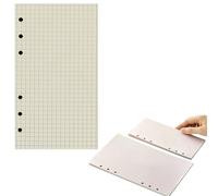 Recharge de papier A6, 160 pages/80 feuilles, 6 trous perforés, papier ligné, planificateur d'agenda, recharges pour notes, réunion, carnet de voyage (grille)