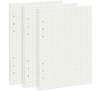 Recharge de Papier Quadrillé A5 - 135 Feuilles Vierges à 6 Trous - pour Agendas et Carnets de Voyage
