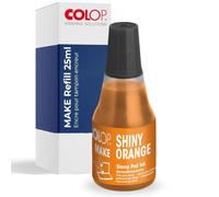 Recharge d'encre COLOP pour tampons encreurs MAKE | 25ml | Shiny Orange | Encre à base d'eau dotée d'une pointe d'application pratique, idéale pour recharger facilement les tampons encreurs.