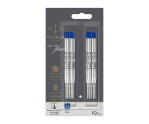 Recharge d'encre QUINK pour stylo bille M Parker - Bleu - Blister de 10