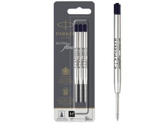 Recharge d'encre QUINK pour stylo bille M Parker - Noir - Blister de 3