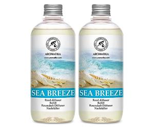 Recharge Diffuseur Roseaux Set de Brise de Mer 2x500ml - Reed Diffuser Refill Sea Breeze - Fragrance Fraîche et Durable - Recharge pour Diffuseur d'arômes - Aromathérapie - Desodorisant Maison