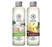 Recharge Diffuseurs de Parfum Set 2x200 ml - Arôme Vanille & Jasmin - Desodorisant Maison - Fragrance Fraîche et Durable - pour Aromathérapie - Maison - Restaurant - Boutique