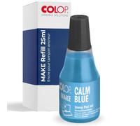 Recharge encre COLOP pour tampons MAKE | 25ml | Bleu | Calm Blue | Encre à base d'eau dotée d'une pointe d'application pratique, idéale pour recharger facilement les tampons encreurs.