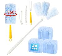 Recharge Plumeau 32 Pièces Compatible Swiffer, Manches Long et Court, Bleu