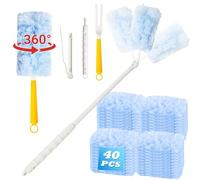 Recharge Plumeau 42 Pièces Compatible Swiffer, Manches Long et Court, Bleu
