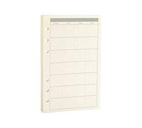 Recharge pour Carnet en Spirale Month Tracker, pour 6 trous Filofax/Journal Personnel, 45 feuilles/90 pages, qualité 100 Gsm, Harphia (A6 9,5 x 17,2 cm, Mensuel)